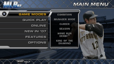 MLB 07 The Show title screen for PSP